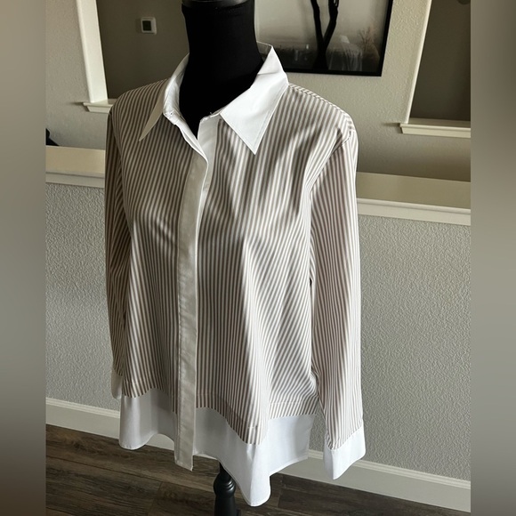New MARTHA STEWART STRIPED BLOUSE - MEDIUM - Picture 2 of 6